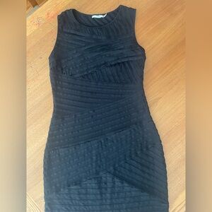Calvin Klein Black Textured Mini Dress